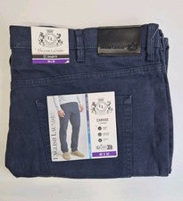 Pantalón chino estilo lona elástico azul noche 0570 English Laundry para hombre W40xL32