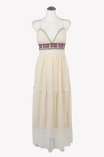 Vestido mujer Trussardi talla 34 (IT 40) crema NUEVO vestido vestido de tirantes línea A