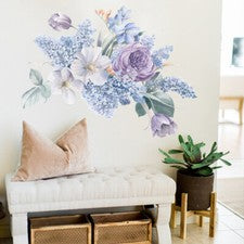 Calcomanía de flores para sala de estar arte en el hogar fondo hágalo usted mismo calcomanías pegatina de pared decoraci