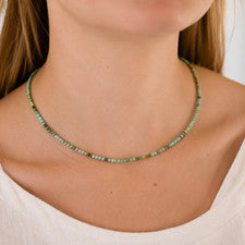 Gargantilla con cuentas turquesa real minimalista 2 mm delicadas capas collar joyería