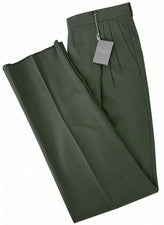 Pantalón de vestir Tallia Uomo para hombre talla 34 verde oscuro italiano plisado a medida