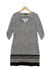 Vestido de verano mujer Comma talla 38/M negro blanco animal print elegante