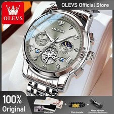 Reloj de pulsera clásico de cuarzo para hombre, cronógrafo multifuncional.