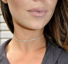 Collar gargantilla de cristal dorado o plateado joyería de moda para boda para mujer 3-5