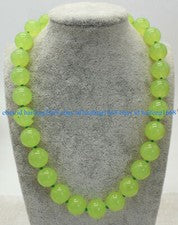 6/8/10/12/14mm Natürlich Grün Peridot Runde Edelstein Perlen Halskette 18"