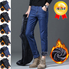 Pantalones vaqueros térmicos gruesos de invierno para hombre del Reino Unido forrados de lana pantalones elásticos*