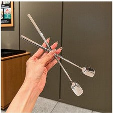Juego de 3 cucharas batidoras largas de acero inoxidable 316 para bar cocina