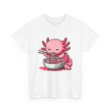 Camiseta Anime Kawaii Axolotl Eating Ramen, Camiseta Axolotl Noodles Lovers