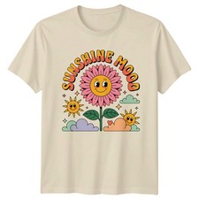 Camiseta Sunshine Mood Mujer Flor Margarita Verano Moda Regalo Cumpleaños Para Ella