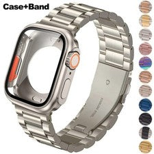 Cambiar a Ultra Estuche + Correa para Apple Watch Series11 10 9876 Correa de Acero Inoxidable
