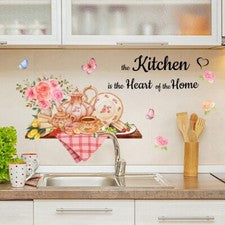 Elegantes pegatinas de pared de cocina perfectas para decoración de hogares y restaurantes