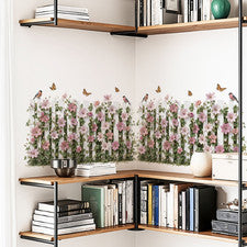 Pegatina de pared floral para sala de estar material impermeable fácil instalación