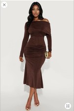 Vestido marrón para mujer talla 1XL moda Nova nuevo con etiquetas
