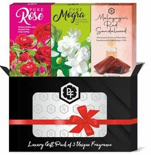 Parag Fragrances Trio Attar Perfume Roll-on Set de Regalo 6ml x 3 piezas (Rosa/Mogra/Arena