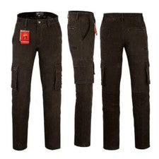 Pantalones de mezclilla de cuero nobuk en estilo caqui/pantalones largos de cuero nobuck