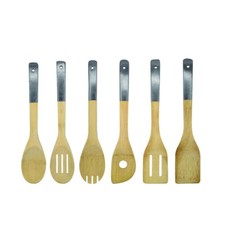 Juego de utensilios de cocina de bambú de 6 piezas de Cook Savvy. NUEVO