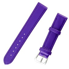 1x Reloj de Cuero Suave de Alta Calidad Color Púrpura Violeta Correa Delgada 18mm