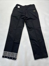 Pantalones negros inigualables para hombre talla L 32 x 30 blancos gráficos estilo chino ropa de calle difícil de encont