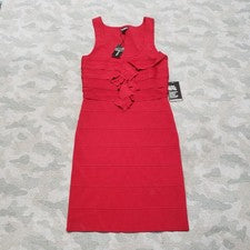 Vestido Express para mujer pequeño rojo mini sin mangas nuevo con etiquetas