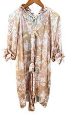 Mini Vestido Sofia Volero Para Mujer’s Faja Cinturón Viscosidad Rayón Italia Tostado Tie Dye