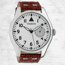 Oozoo Reloj De Pulsera Unisex Timepieces Analógico De Cuero Marrón UOC10325
