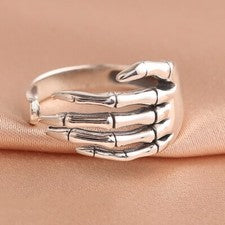 Anillo ajustable esqueleto de plata esterlina 925 en forma de mano para mujer joyería regalo Reino Unido