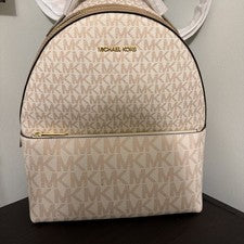 Michael Kors Mujer Mochila Bolso MK Sheila MD PKT Mochila Logo Oro Rosa Nuevo