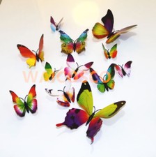 12 piezas pegatinas de pared mariposa arte 3D calcomanía hogar niños habitación decoración hágalo usted mismo