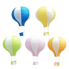 5 Piezas Decoraciones Colgantes de Fiesta para Hogar Aula Faroles Rayas Coloridas