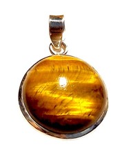 Silber Anhänger Tigerauge Edelsteinanhänger 925 er Sterling Silberschmuck Stein