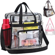 Bolso de mano de PVC transparente para mujer Bolso de mano transparente Cartera con cremallera Seguridad para estadio