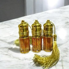 Aceites de perfume Musk - Roll-On con borla dorada, aroma de larga duración, X 3 botellas