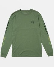 Camiseta RVCA Para Hombres ANP Todo Algodón Calce Regular Manga Larga Jade, Mediana