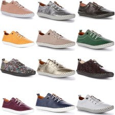 Justinreess England Zapatillas sin cordones de cuero suave para mujer con suela plana Azul marino Reino Unido 3-8