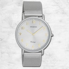 Oozoo Reloj De Pulsera Unisex OOZOO Serie Vintage Analógico Metal Gris UOC20379