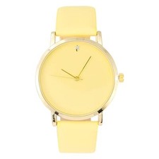 Elegante reloj de pulsera de diseñador con esfera redonda y correa de goma para mujer - ST10458