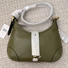 Bolso Hobo COACH Hamptons CW642 LATÓN/OLIVA Verde Cuero Curtido NUEVO CON ETIQUETAS Sellado