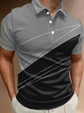 Camiseta tipo polo estilo vintage informal moda hombre golf manga corta solapa