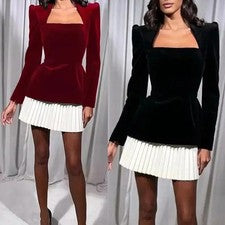 Vestido plisado moderno de manga larga para mujer adecuado para diferentes ocasiones