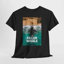 Camiseta gráfica unisex con póster de película retro de terror Killer Whale 2026