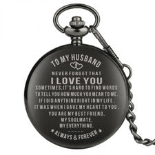 Relojes de Bolsillo Personalizados A MI Hijo Papá Mamá Hija Cuarzo Cadena Colgante Regalo