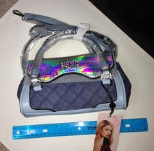 *NUEVO * Mini Bolso de Mano Paris Hilton Mason con Correa Bandolera Desmontable Denim Para Mujer