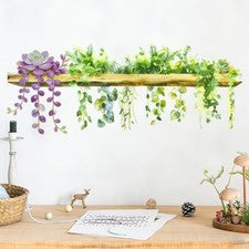 Arte de pared de dormitorio hoja de flores calcomanía de pared resistente a la decoloración para el ambiente del hogar