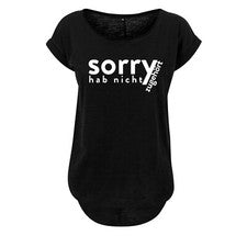 Ladies fashion Oversize Shirt camiseta sin mangas mujer sorry... - blanco y negro - NUEVO