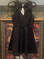 Vestido para mujer Joie Norton entallado y acampanado sin mangas cuello en V EE. UU. S negro nuevo con etiquetas