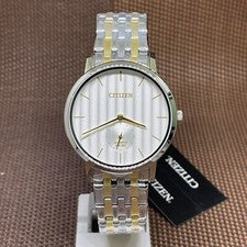 Reloj Casual Hombre Citizen BE9174-55A Dos Tonos Oro Acero Inoxidable Blanco ...