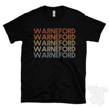 CAMISETA WARNEFORD ESTILO RETRO REPETIDO Hombre y Mujer Novedad Genial Nombre Regalo