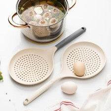 Cuchara coladora de silicona de cocina 36,5 cm ranura skimmer para manejo de aceite caliente