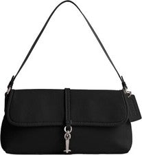 Bolso de hombro COACH Hamptons curtido negro para mujer