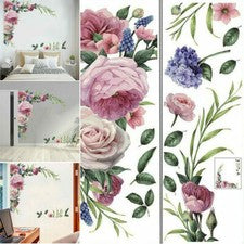Pegatinas de pared peonía rosa flor extraíble decoración del hogar sala calcomanía de pared